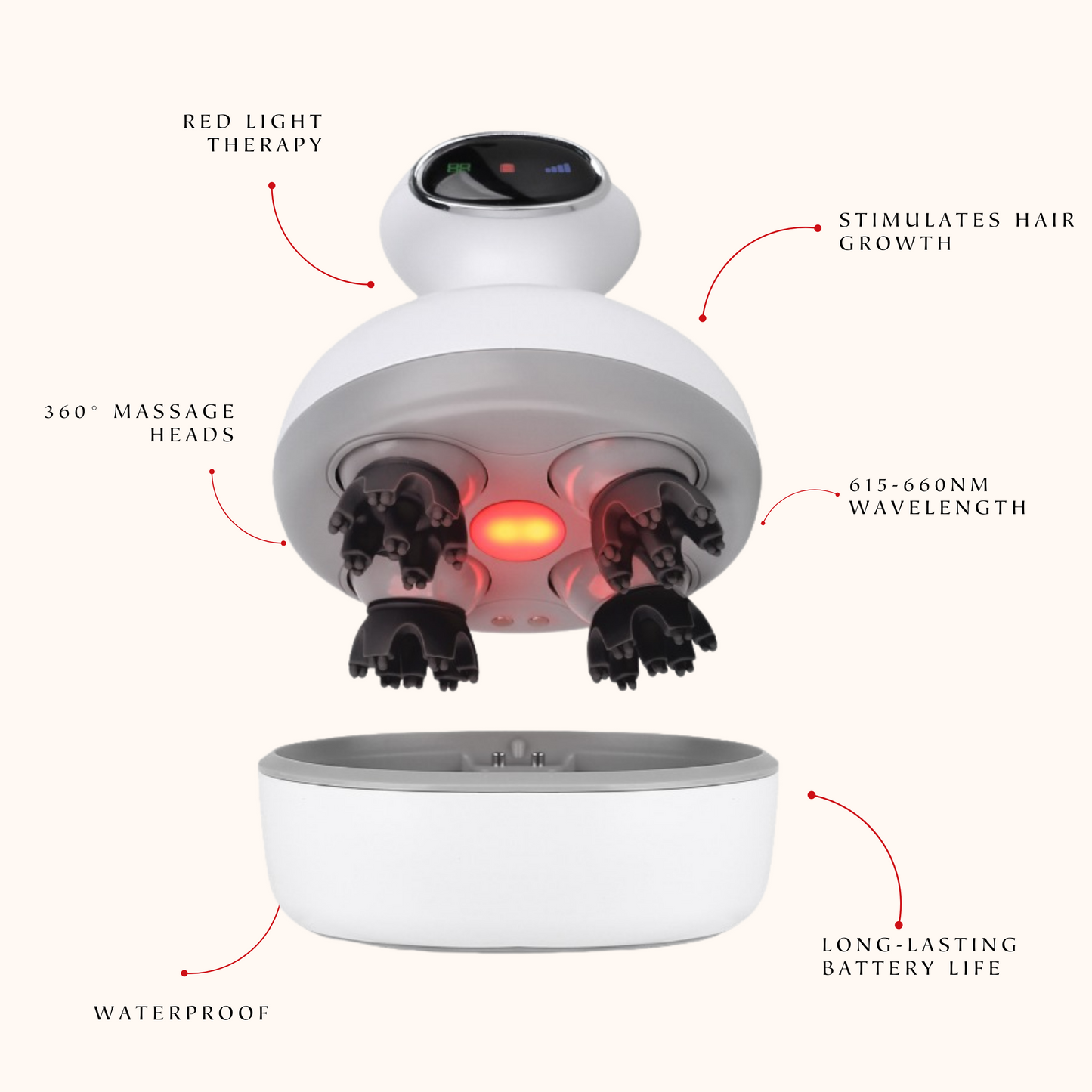 Head Massager with Red Light