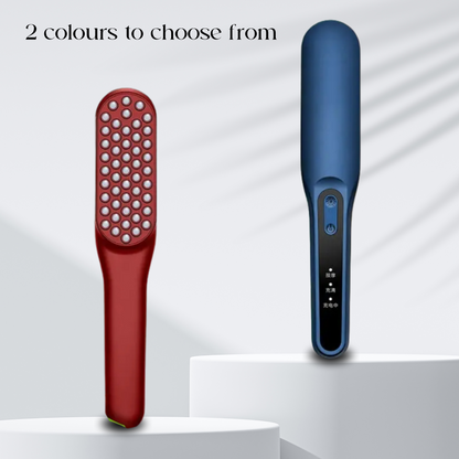 Red & Blue Light Therapy Vibrating Hairbrush